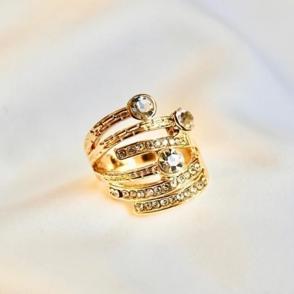 Layered Rhinestone Ring - Picture 2 of 3